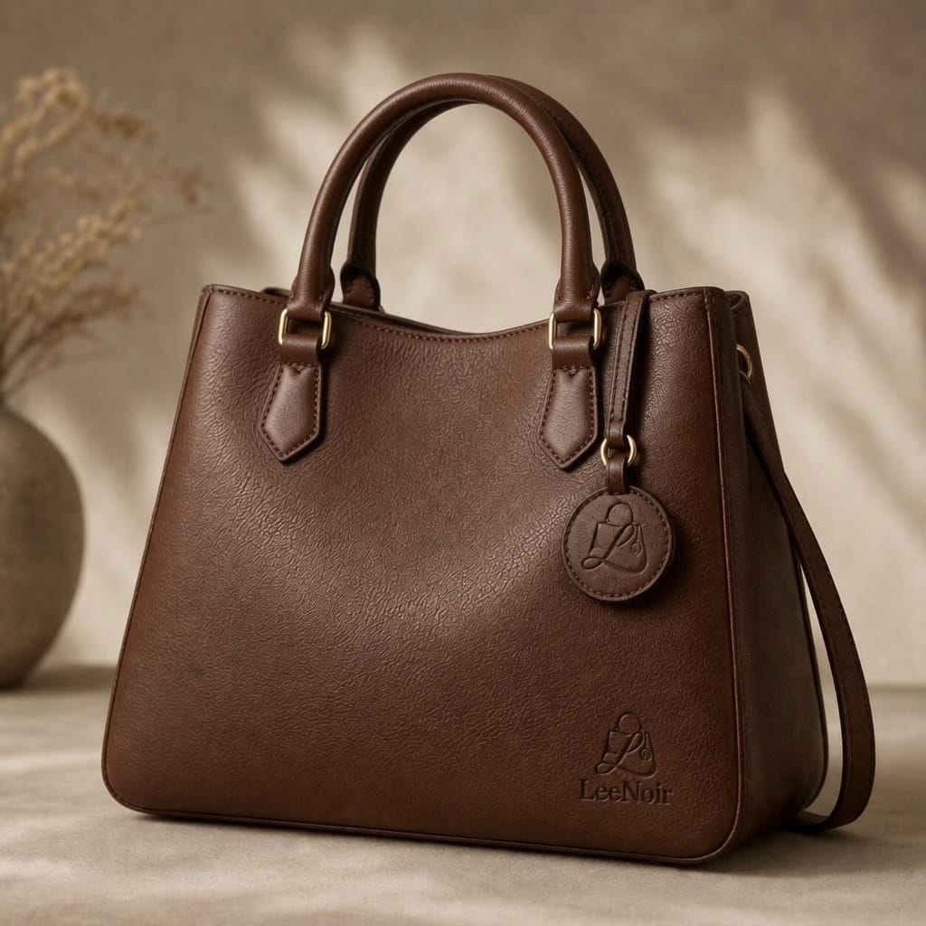 Premium brown leather handbag by LeeNoir