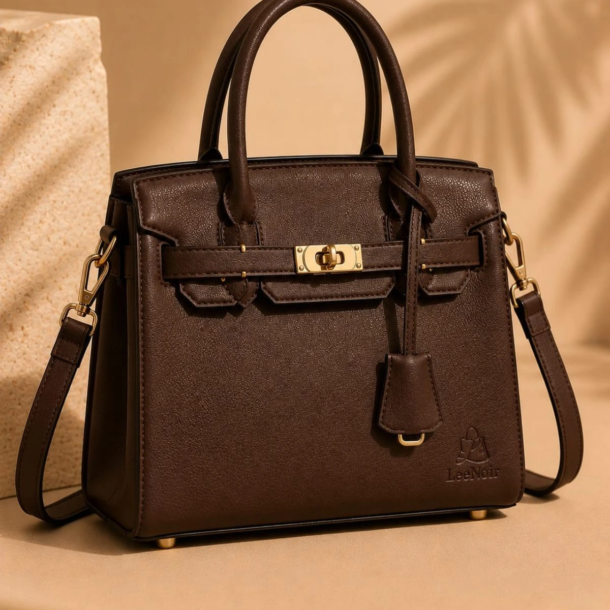 LeeNoir chocolate brown structured bag